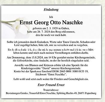 Zum Tode von Ernst Naschke - Het Tuinpad Op / In Nachbars Garten