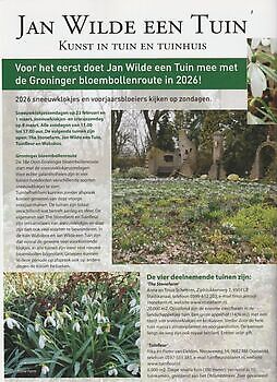 Westerlee: Kunst en sneeuwklokjes in de tuin. - Het Tuinpad Op / In Nachbars Garten